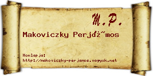 Makoviczky Perjámos névjegykártya